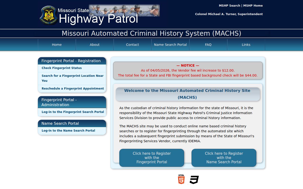 Madison County criminal history search through the MACHS portal