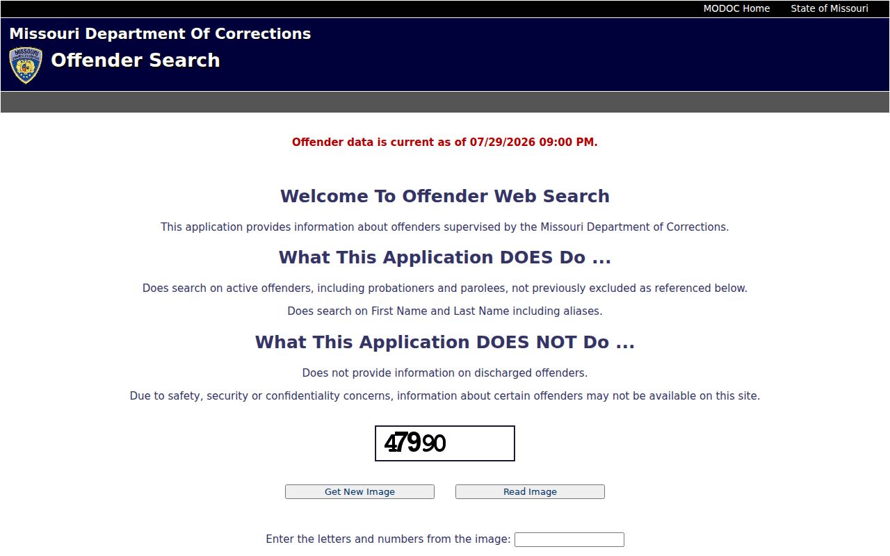 Madison County criminal custody search in Missouri corrections records